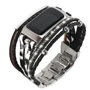 Leather Bands Compatible with Fitbit Charge 6/Charge 5 Bands for Women, Boho Handmade Multilayer Wrap Bracelets Jewelry Strap Replacement for Charge 6/Charge 5 Fitness Tracker Leather Bands Compatible with Fitbit Charge 6/Charge 5 Bands for Women, Boho Handmade Multilayer Wrap Bracelets Jewelry Strap Replacement for Charge 6/Charge 5 Fitness Tracker