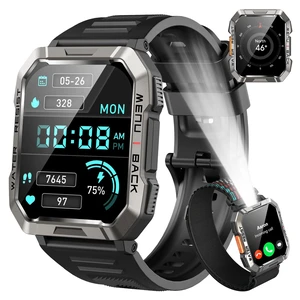 Smart Watch for Men Android iPhone, Bluetooth Call, Outdoor Sports Smartwatch, 100 Days Battery/Compass/Flashlight, 2.01Inch HD Touch Screen Fitness Tracker, IP68 Waterproof Smart Watch for Men Android iPhone, Bluetooth Call, Outdoor Sports Smartwatch, 100 Days Battery/Compass/Flashlight, 2.01Inch HD Touch Screen Fitness Tracker, IP68 Waterproof