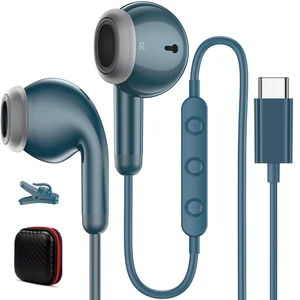 USB C Headphones for iPhone 18 Pro/17 Pro Max 16 Wired Earbuds,Blue Type C Earphones with Mic Volume Control,Stereo Corded Headphones for Samsung S26 S25 S24 A16 A17 for Apple iPad Air 11 10th USB C Headphones for iPhone 18 Pro/17 Pro Max 16 Wired Earbuds,Blue Type C Earphones with Mic Volume Control,Stereo Corded Headphones for Samsung S26 S25 S24 A16 A17 for Apple iPad Air 11 10th
