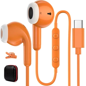 USB C Headphones for iPhone 18 Pro Max 17 16 Wired Earbuds,0range Type C Earphones with Mic Volume Control,Stereo Corded Headphones for Samsung S26 S25 S24 A16 A17 for Apple iPad Air 11 10th USB C Headphones for iPhone 18 Pro Max 17 16 Wired Earbuds,0range Type C Earphones with Mic Volume Control,Stereo Corded Headphones for Samsung S26 S25 S24 A16 A17 for Apple iPad Air 11 10th