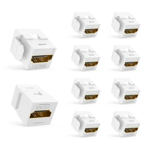 4K HDMI Keystone Jack, F2F Snap-in, for Keystone Wall Plate, 10-Pack Snap-in Design for Keystone Wall Plate, HDMI Female to Female Coupler, White Color Coupler, 10-Pack Included 4K HDMI Keystone Jack, F2F Snap-in, for Keystone Wall Plate, 10-Pack Snap-in Design for Keystone Wall Plate, HDMI Female to Female Coupler, White Color Coupler, 10-Pack Included
