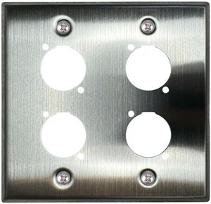 XLR Wall Plate Blank and XLR Panel Combo - Perfect for Professional Audio Setups in Studios, Theaters, and Conference Rooms - Easy to Install and Durable Design (4 Port Stainless Steel) XLR Wall Plate Blank and XLR Panel Combo - Perfect for Professional Audio Setups in Studios, Theaters, and Conference Rooms - Easy to Install and Durable Design (4 Port Stainless Steel)