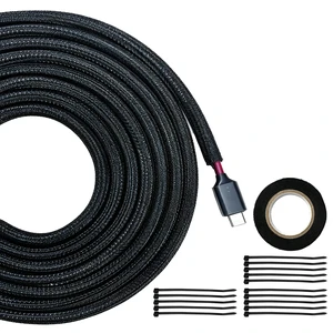 Braided Wire Loom Tubing, 25ft 1/4in Self-Wrapping Cable Sleeve Cable Sleeves Cord Management, Flexible Cable Management Sleeve, Cold and Heat-Resistant, for Automotive Engine, Home Theater Braided Wire Loom Tubing, 25ft 1/4in Self-Wrapping Cable Sleeve Cable Sleeves Cord Management, Flexible Cable Management Sleeve, Cold and Heat-Resistant, for Automotive Engine, Home Theater