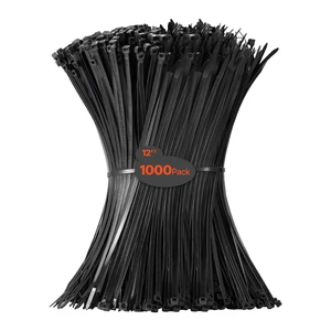 1000 Pack Cable Zip Ties, 12-inch Heavy Duty Cable Wire Ties with 50LBS High Tensile Strength, Multi-Purpose Self-Locking Nylon Tie Wraps, Heat & Cold Resistant for Indoor and Outdoor Use 1000 Pack Cable Zip Ties, 12-inch Heavy Duty Cable Wire Ties with 50LBS High Tensile Strength, Multi-Purpose Self-Locking Nylon Tie Wraps, Heat & Cold Resistant for Indoor and Outdoor Use