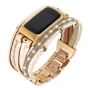 Leather Bands Compatible with Fitbit Charge 6/Charge 5 Bands for Women, Boho Handmade Multilayer Wrap Bracelets Jewelry Strap Replacement for Charge 6/Charge 5 Fitness Tracker Leather Bands Compatible with Fitbit Charge 6/Charge 5 Bands for Women, Boho Handmade Multilayer Wrap Bracelets Jewelry Strap Replacement for Charge 6/Charge 5 Fitness Tracker