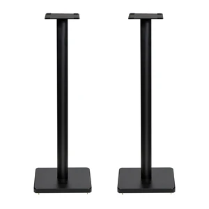 Floor Speaker Stands for Surround Sound and Bookshelf Speakers with Solid Construction, Adjustable Floor Spikes, Rubber Isolation Feet, Cable Management, Square Base - Matte Black/Pair (SS05S) Floor Speaker Stands for Surround Sound and Bookshelf Speakers with Solid Construction, Adjustable Floor Spikes, Rubber Isolation Feet, Cable Management, Square Base - Matte Black/Pair (SS05S)