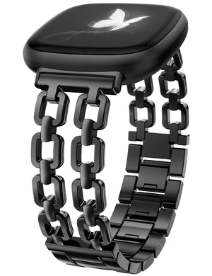 Metal Band Compatible with Fitbit Versa 4 3/Sense 2 1 Bands Women Dressy Chain Strap Designer Stainless Steel Bracelet Wristband for Versa 3 4/Sense 2/Sense Smartwatch Accessories Metal Band Compatible with Fitbit Versa 4 3/Sense 2 1 Bands Women Dressy Chain Strap Designer Stainless Steel Bracelet Wristband for Versa 3 4/Sense 2/Sense Smartwatch Accessories