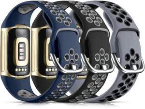 Compatible with Fitbit Charge 6 Bands/ Fitbit Charge 5 Bands for Women Men, Soft Silicone Sport Band Wrist Strap for Charge 5 and Charge 6 Watch Replacement Wristbands, Black/Blue/Gray, Small Compatible with Fitbit Charge 6 Bands/ Fitbit Charge 5 Bands for Women Men, Soft Silicone Sport Band Wrist Strap for Charge 5 and Charge 6 Watch Replacement Wristbands, Black/Blue/Gray, Small