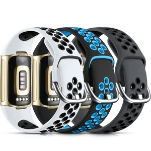 Breathable Sport Band for Fitbit Charge 6 Band/Fitbit Charge 5 Band Soft Silicone Wrist Strap for Men/ Women, Waterproof Wristband for Charge 6/Charge 5, Coal Black/Black Blue/White Black,Large Breathable Sport Band for Fitbit Charge 6 Band/Fitbit Charge 5 Band Soft Silicone Wrist Strap for Men/ Women, Waterproof Wristband for Charge 6/Charge 5, Coal Black/Black Blue/White Black,Large