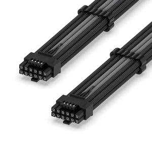 12VHPWR PSU Sleeved Cable, 12V-2x6, 600W, 60cm, Black Grey 12+4 Pin Male-Male, Direct PSU-to-GPU, 16AWG GPU Power Cable, Cable Combs Included, Clean Cable Routing, RTX 40/50 Series 12VHPWR PSU Sleeved Cable, 12V-2x6, 600W, 60cm, Black Grey 12+4 Pin Male-Male, Direct PSU-to-GPU, 16AWG GPU Power Cable, Cable Combs Included, Clean Cable Routing, RTX 40/50 Series