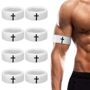8 Pack Cross Bicep Bands Christian Football Arm Band, White, Cross Soft Cotton Armband Thick Arm Sweat Band for Men Women, Basketball Football Baseball Players, Sports Activities Keep Hand Dry 8 Pack Cross Bicep Bands Christian Football Arm Band, White, Cross Soft Cotton Armband Thick Arm Sweat Band for Men Women, Basketball Football Baseball Players, Sports Activities Keep Hand Dry