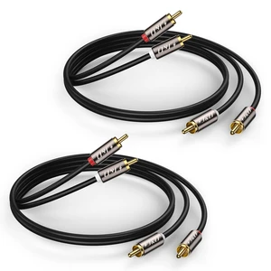 RCA Cable, (2 Pack) Gold-Plated RCA Audio Cables, Copper Shell 2RCA Male to 2RCA Male Stereo Audio Cable, 6 Feet RCA Cable, (2 Pack) Gold-Plated RCA Audio Cables, Copper Shell 2RCA Male to 2RCA Male Stereo Audio Cable, 6 Feet