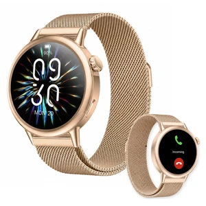 Smart Watch for Women, 1.1" AMOLED Display, Ultra-Light, Slim & Compact Smartwatch with Call Alerts, Heart Rate, Sleep & SpO2 Tracking, 100+ Sports Modes, Fitness Tracker for iPhone & Android, Gold Smart Watch for Women, 1.1" AMOLED Display, Ultra-Light, Slim & Compact Smartwatch with Call Alerts, Heart Rate, Sleep & SpO2 Tracking, 100+ Sports Modes, Fitness Tracker for iPhone & Android, Gold