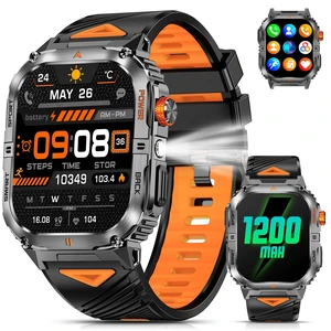 Military Smart Watch for Men, 30-Day Battery Life, 2.0" AMOLED HD Display Bluetooth Calling, LED Flashlight, 5ATM Waterproof, 110+ Sports Modes, Fitness Smartwatch for Android & iPhone Military Smart Watch for Men, 30-Day Battery Life, 2.0" AMOLED HD Display Bluetooth Calling, LED Flashlight, 5ATM Waterproof, 110+ Sports Modes, Fitness Smartwatch for Android & iPhone