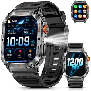 Military Smart Watch for Men, 1200mAh Battery, Flashlight, Bluetooth Call 2.0" AMOLED Display, 110+ Sports Modes, 5ATM Waterproof, 200+ Watch Faces, Fitness Tracker for Android & iPhone Military Smart Watch for Men, 1200mAh Battery, Flashlight, Bluetooth Call 2.0" AMOLED Display, 110+ Sports Modes, 5ATM Waterproof, 200+ Watch Faces, Fitness Tracker for Android & iPhone
