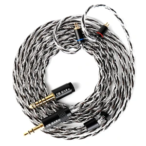 KBEAR P34 IEM Cable, 5N 2-Strands 98-Core OFC Silver-Plated HiFi Earphone Upgrade 2Pin Cable, Interchangeable 3.5mm/4.4mm Plug, in Ear Monitors Headphones Replacement Wire for Audiophile Musician KBEAR P34 IEM Cable, 5N 2-Strands 98-Core OFC Silver-Plated HiFi Earphone Upgrade 2Pin Cable, Interchangeable 3.5mm/4.4mm Plug, in Ear Monitors Headphones Replacement Wire for Audiophile Musician