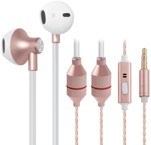 Air Tube Headphones EMF Free Airtube Earbuds Wired for Safe Listening Mode Air Tube Headset Noise Isolating in-Ear Earbud with Mic - Rose Gold Air Tube Headphones EMF Free Airtube Earbuds Wired for Safe Listening Mode Air Tube Headset Noise Isolating in-Ear Earbud with Mic - Rose Gold
