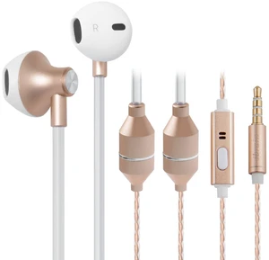 Air Tube Headphones EMF Free Airtube Earbuds Wired for Safe Listening Mode Air Tube Headset Noise Isolating in-Ear Earbud with Mic - Gold Air Tube Headphones EMF Free Airtube Earbuds Wired for Safe Listening Mode Air Tube Headset Noise Isolating in-Ear Earbud with Mic - Gold