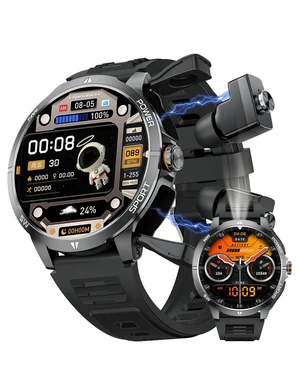 Smart Watch with Earbuds for Men and Women, Compass & FlashLight, Heart Rate Monitor Smartwatch, BT Calling, 100+ Sports Modes, Fitness Tracker, Android iOS Compatible Smart Watch with Earbuds for Men and Women, Compass & FlashLight, Heart Rate Monitor Smartwatch, BT Calling, 100+ Sports Modes, Fitness Tracker, Android iOS Compatible