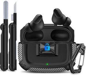Sucure Lock Case for Beats Studio Buds/Buds Plus Locking Case Cover with Lock Clip & Cleaner Kit Pen, Buds + 2023 Impact and Smudge Resistant Case Cover with Men Women (Black) Sucure Lock Case for Beats Studio Buds/Buds Plus Locking Case Cover with Lock Clip & Cleaner Kit Pen, Buds + 2023 Impact and Smudge Resistant Case Cover with Men Women (Black)