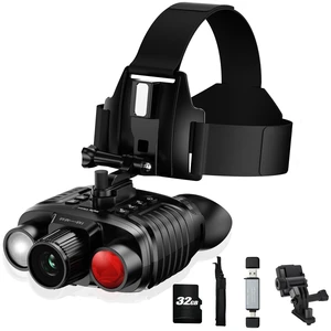 Night Vision Goggles - 4K Head-Mounted Night Vision Binoculars for Adult with 4500mAh Battery, Infrared Vision, 8X Zoom, 32GB SD Card and Card Reader for Camping & Security Night Vision Goggles - 4K Head-Mounted Night Vision Binoculars for Adult with 4500mAh Battery, Infrared Vision, 8X Zoom, 32GB SD Card and Card Reader for Camping & Security