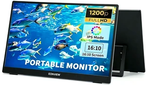 Portable Monitor, 14 Inch, 1200P IPS Display, Zero Frame, USB-C and HDMI, for Laptop, PC, Mac, PS, Xbox, Nintendo Switch Portable Monitor, 14 Inch, 1200P IPS Display, Zero Frame, USB-C and HDMI, for Laptop, PC, Mac, PS, Xbox, Nintendo Switch