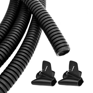 100 FT - 1/4 inch Flame Retardant Split Wire Loom Tubing with Installation Tool - Protect Wires from Rabbits, Cats and Other Pets - Black 100 FT - 1/4 inch Flame Retardant Split Wire Loom Tubing with Installation Tool - Protect Wires from Rabbits, Cats and Other Pets - Black