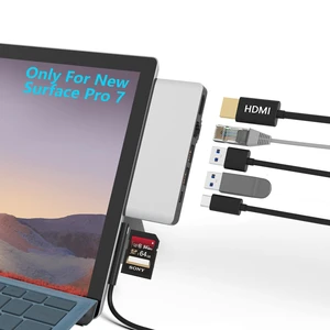 Surface Pro 7 Hub Docking Station with 4K HDMI Adapter+100M Ethernet LAN+ USB C Audio & Data Transfer Port + USB Port* 2+SD Card Reader Converter Combo Adaptor for Surface Pro 7 Surface Pro 7 Hub Docking Station with 4K HDMI Adapter+100M Ethernet LAN+ USB C Audio & Data Transfer Port + USB Port* 2+SD Card Reader Converter Combo Adaptor for Surface Pro 7