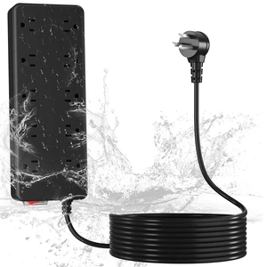 Outdoor Power Strip Weatherproof 6 FT, IPX6 Waterproof 10 Outlets Wide Spaced Extension Cord with 45° Plug,Shockproof,Wall Mountable 14 Gauge 125V for Camping, Holiday, Bathroom, Garden, Patio, ETL Outdoor Power Strip Weatherproof 6 FT, IPX6 Waterproof 10 Outlets Wide Spaced Extension Cord with 45° Plug,Shockproof,Wall Mountable 14 Gauge 125V for Camping, Holiday, Bathroom, Garden, Patio, ETL