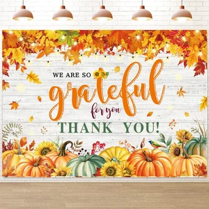 We are So Grateful for You Thank You Banner Backdrop 8x6FT Autumn Pumpkin Thank You for All You Do Background Thanksgiving Employee Staff Teachers Doctors Retirement Party Decorations Supplies We are So Grateful for You Thank You Banner Backdrop 8x6FT Autumn Pumpkin Thank You for All You Do Background Thanksgiving Employee Staff Teachers Doctors Retirement Party Decorations Supplies