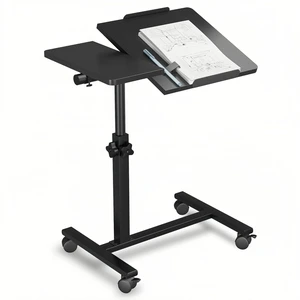 Rolling Over Bed Table Adjustable Height with Wheels Side Table for Couch Laptop Desk Hospital Overbed Table Couch TV Tray Table Computer Workstation-Frosted Black Rolling Over Bed Table Adjustable Height with Wheels Side Table for Couch Laptop Desk Hospital Overbed Table Couch TV Tray Table Computer Workstation-Frosted Black