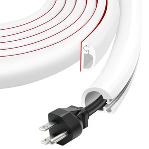Wall Cord Hider, Flexible Self-Adhesive Wire Cover, Side-Open Cable Raceway for Cords on Wall, Cord Concealer for Mounted TV, Home Theater & Office White Wall Cord Hider, Flexible Self-Adhesive Wire Cover, Side-Open Cable Raceway for Cords on Wall, Cord Concealer for Mounted TV, Home Theater & Office White