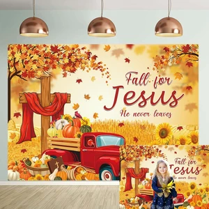 Fall for Jesus Backdrop Autumn Thanksgiving He Never Leaves Maple Leaves Pumpkin Photography Background Kids Adults Baby Shower Fall Harvest Party Decoration Christian Religion Supplies (8x6FT) Fall for Jesus Backdrop Autumn Thanksgiving He Never Leaves Maple Leaves Pumpkin Photography Background Kids Adults Baby Shower Fall Harvest Party Decoration Christian Religion Supplies (8x6FT)