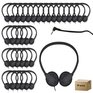 30 Pack Class Set Headphones for Kids Students School Classroom Bulk Earphones Adjustable with 3.5 mm Jack for Library Children Adults(005 Black Headphones) 30 Pack Class Set Headphones for Kids Students School Classroom Bulk Earphones Adjustable with 3.5 mm Jack for Library Children Adults(005 Black Headphones)
