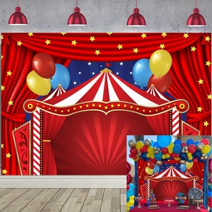 Circus Carnival Themed Backdrop Red Curtain Stars Birthday Party Photography Background Newborn Baby Shower Birthday Cake Table Decorations 8x6FT Circus Carnival Themed Backdrop Red Curtain Stars Birthday Party Photography Background Newborn Baby Shower Birthday Cake Table Decorations 8x6FT