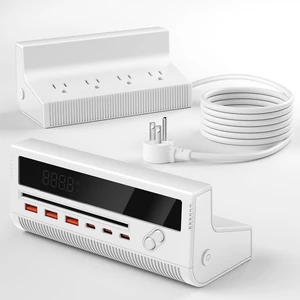 10-in-1 USB Power Strip PD 20W Fast Charging USB Ports Extension Cord 100W 5FT Desktop Charging Station with 4 AC Outlets 3 USB-C 3 USB-A Extension Cord 10-in-1 USB Power Strip PD 20W Fast Charging USB Ports Extension Cord 100W 5FT Desktop Charging Station with 4 AC Outlets 3 USB-C 3 USB-A Extension Cord