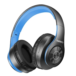Bluetooth Headphones Wireless, Over Ear Stereo Wireless Headset 40H Playtime with deep bass, Soft Memory-Protein Earmuffs, Built-in Mic Wired Mode PC/Cell Phones/TV-Black/Blue Bluetooth Headphones Wireless, Over Ear Stereo Wireless Headset 40H Playtime with deep bass, Soft Memory-Protein Earmuffs, Built-in Mic Wired Mode PC/Cell Phones/TV-Black/Blue
