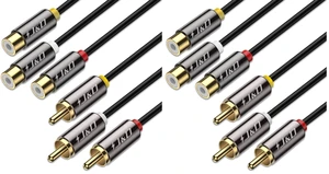 AV Extension Cable, Gold Plated Copper Shell Heavy Duty 3 RCA Male to Female Stereo Audio Video Extension Cable, Composite Extension Video Cord for DVD, CD, TV, 3 Feet/0.9 Meter (Pack of 2) AV Extension Cable, Gold Plated Copper Shell Heavy Duty 3 RCA Male to Female Stereo Audio Video Extension Cable, Composite Extension Video Cord for DVD, CD, TV, 3 Feet/0.9 Meter (Pack of 2)