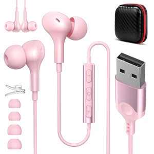USB Earbuds Wired with Microphone for PC 7.5 Ft Cable, Pink USB Headset for School Computer Class, Wired USBA Headphone with Mic Stereo Cord Laptop Earphone for HP/Dell/Surface Meeting USB Earbuds Wired with Microphone for PC 7.5 Ft Cable, Pink USB Headset for School Computer Class, Wired USBA Headphone with Mic Stereo Cord Laptop Earphone for HP/Dell/Surface Meeting