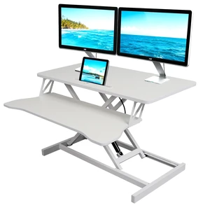 Standing Desk Converter, Height Adjustable, Dual Monitor with Keyboard Tray Wide Keyboard Tray, Sturdy Construction, Sit-to-Stand Transition, Easy Assembly Tabletop Workstation for Home & Office Standing Desk Converter, Height Adjustable, Dual Monitor with Keyboard Tray Wide Keyboard Tray, Sturdy Construction, Sit-to-Stand Transition, Easy Assembly Tabletop Workstation for Home & Office