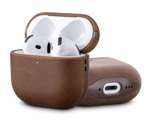 Edge Series - Leather Case for AirPods 5 / AirPods 4 - Dark Brown Artisan Hand-Wrapped Case - Crazy Horse Leather - Microfiber-Lined Scratch Protection - Compatible with Wireless Charging Edge Series - Leather Case for AirPods 5 / AirPods 4 - Dark Brown Artisan Hand-Wrapped Case - Crazy Horse Leather - Microfiber-Lined Scratch Protection - Compatible with Wireless Charging