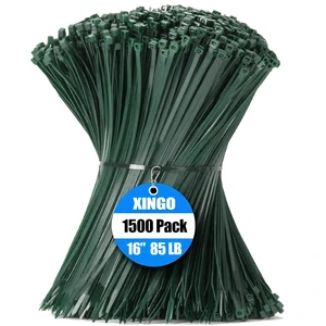 16 Inch Garden Green Zip Ties 1500 PCS, 85 LBS Tensile Strength, UV Resistant Cable Ties, Premium Self-locking Plastic Ties for Indoor and Outdoor Use 16 Inch Garden Green Zip Ties 1500 PCS, 85 LBS Tensile Strength, UV Resistant Cable Ties, Premium Self-locking Plastic Ties for Indoor and Outdoor Use