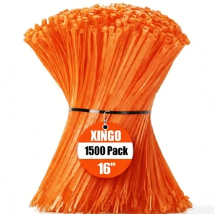 16 Inch Orange Zip Ties 1500 PCS, 85 LBS Tensile Strength, UV Resistant Cable Ties, Premium Self-locking Plastic Ties for Indoor and Outdoor Use 16 Inch Orange Zip Ties 1500 PCS, 85 LBS Tensile Strength, UV Resistant Cable Ties, Premium Self-locking Plastic Ties for Indoor and Outdoor Use