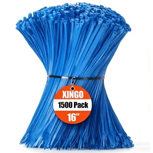 16 Inch Blue Zip Ties 1500 PCS, 85 LBS Tensile Strength, UV Resistant Cable Ties, Premium Self-locking Plastic Ties for Indoor and Outdoor Use 16 Inch Blue Zip Ties 1500 PCS, 85 LBS Tensile Strength, UV Resistant Cable Ties, Premium Self-locking Plastic Ties for Indoor and Outdoor Use