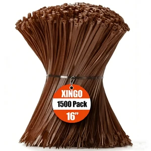 16 Inch Brown Zip Ties 1500 PCS, 85 LBS Tensile Strength, UV Resistant Cable Ties, Premium Self-locking Plastic Ties for Indoor and Outdoor Use 16 Inch Brown Zip Ties 1500 PCS, 85 LBS Tensile Strength, UV Resistant Cable Ties, Premium Self-locking Plastic Ties for Indoor and Outdoor Use