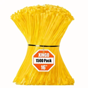 16 Inch Yellow Zip Ties 1500 PCS, 85 LBS Tensile Strength, UV Resistant Cable Ties, Premium Self-locking Plastic Ties for Indoor and Outdoor Use 16 Inch Yellow Zip Ties 1500 PCS, 85 LBS Tensile Strength, UV Resistant Cable Ties, Premium Self-locking Plastic Ties for Indoor and Outdoor Use