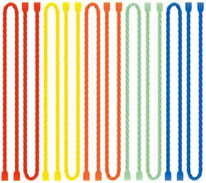 10 PCS 18-Inch Silicone Cable Ties - Reusable Twist Ties Bendable Steel-Core Rubber Cable Ties for Bundling and Holding, All Purpose Cord Tie for Indoor and Outdoor (5 Colors) 10 PCS 18-Inch Silicone Cable Ties - Reusable Twist Ties Bendable Steel-Core Rubber Cable Ties for Bundling and Holding, All Purpose Cord Tie for Indoor and Outdoor (5 Colors)