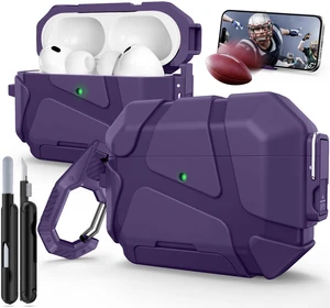 for AirPods Pro 3rd Case with Secure Lock-Purple With Phone Stand Design Compatible with Airpods Pro 3 Generation Cover with Cleaner Kit for AirPods Pro 3rd Case with Secure Lock-Purple With Phone Stand Design Compatible with Airpods Pro 3 Generation Cover with Cleaner Kit