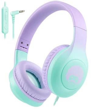 3.5mm Wired Headphones for Kids with Microphone, 85/94dB Limiter Girls Boys Childs Head phones Foldable Stereo Lightweight for School Classroom Airplane Chromebooks Laptop Phones Purple Teal 3.5mm Wired Headphones for Kids with Microphone, 85/94dB Limiter Girls Boys Childs Head phones Foldable Stereo Lightweight for School Classroom Airplane Chromebooks Laptop Phones Purple Teal