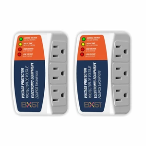 Surge Protector 3 Outlet Power Voltage Protector for Home Protects Against High and Low Voltage Brownout Surge Protector for Refrigerator/TV/PC 15A, 120V, 1800W (2 Pack) Surge Protector 3 Outlet Power Voltage Protector for Home Protects Against High and Low Voltage Brownout Surge Protector for Refrigerator/TV/PC 15A, 120V, 1800W (2 Pack)